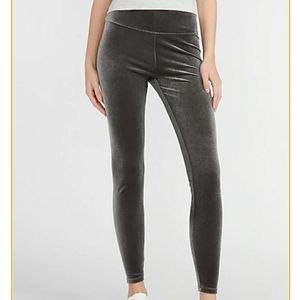 Express High Waisted Velvet Ankle Leggings